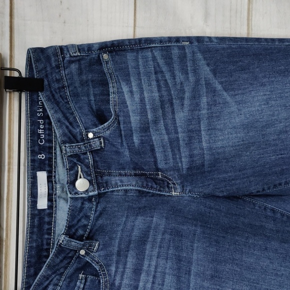 Lc Lauren Conrad Denim Cuffed Skinny Crop, Size 8 - Picture 3 of 11